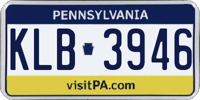 PA license plate KLB3946