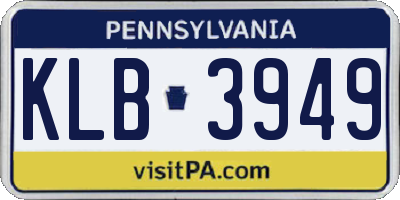 PA license plate KLB3949