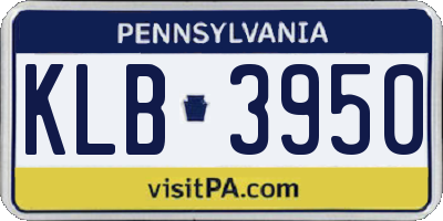 PA license plate KLB3950