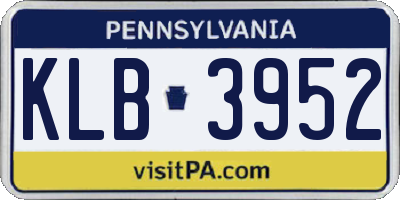 PA license plate KLB3952