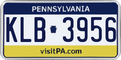 PA license plate KLB3956