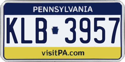 PA license plate KLB3957