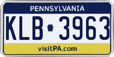 PA license plate KLB3963