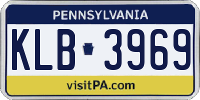 PA license plate KLB3969
