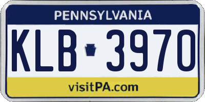PA license plate KLB3970