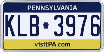 PA license plate KLB3976
