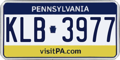 PA license plate KLB3977