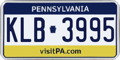 PA license plate KLB3995