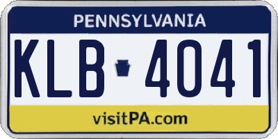 PA license plate KLB4041