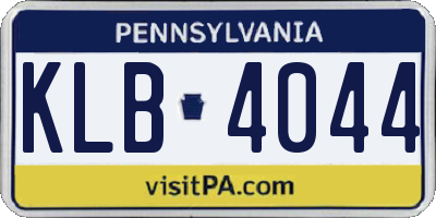 PA license plate KLB4044