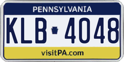 PA license plate KLB4048