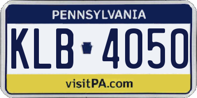 PA license plate KLB4050