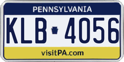PA license plate KLB4056