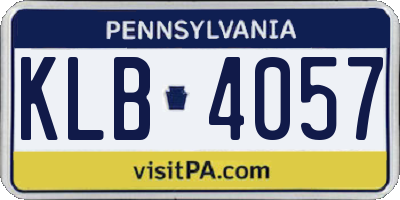 PA license plate KLB4057