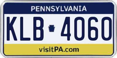 PA license plate KLB4060
