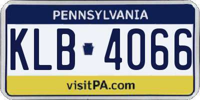 PA license plate KLB4066
