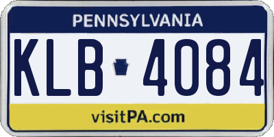 PA license plate KLB4084