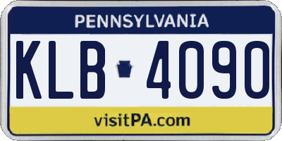 PA license plate KLB4090