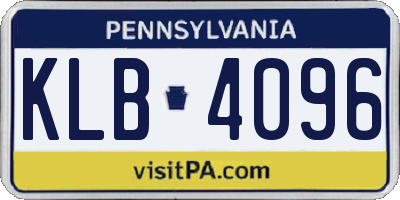 PA license plate KLB4096