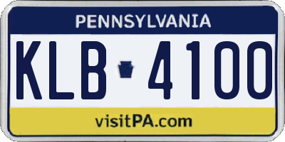 PA license plate KLB4100