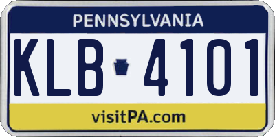 PA license plate KLB4101
