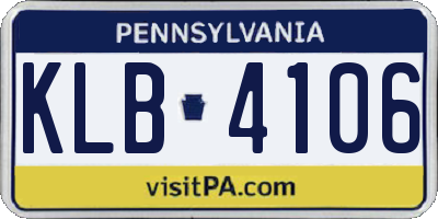 PA license plate KLB4106
