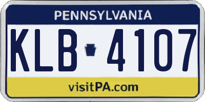 PA license plate KLB4107