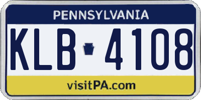 PA license plate KLB4108