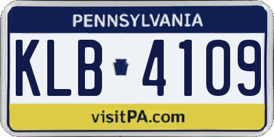 PA license plate KLB4109