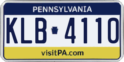 PA license plate KLB4110