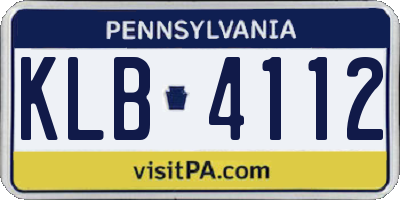 PA license plate KLB4112