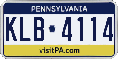 PA license plate KLB4114