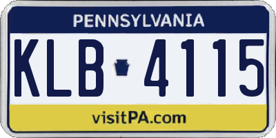PA license plate KLB4115