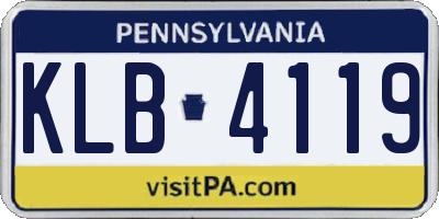 PA license plate KLB4119