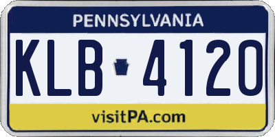 PA license plate KLB4120