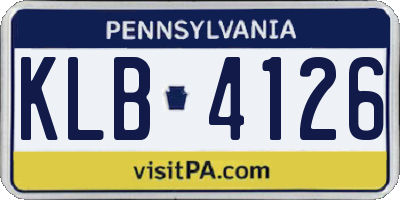 PA license plate KLB4126