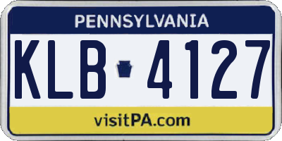 PA license plate KLB4127