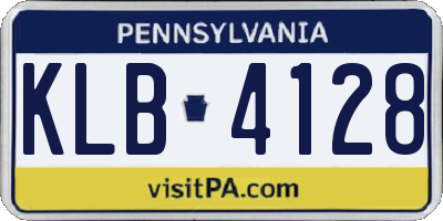 PA license plate KLB4128