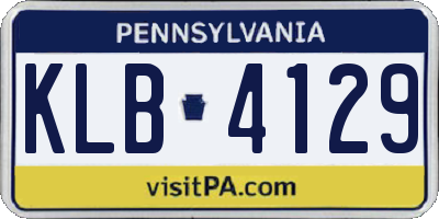 PA license plate KLB4129