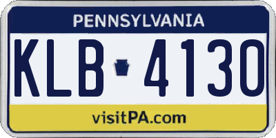 PA license plate KLB4130