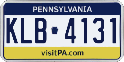 PA license plate KLB4131