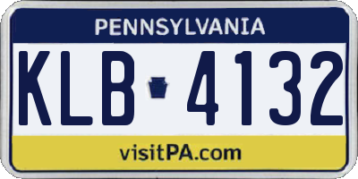 PA license plate KLB4132