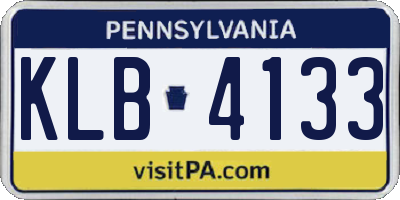 PA license plate KLB4133
