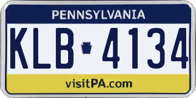 PA license plate KLB4134