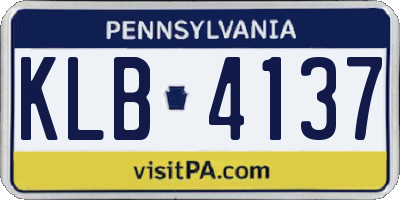 PA license plate KLB4137