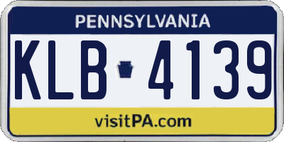 PA license plate KLB4139