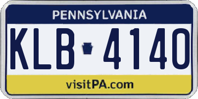 PA license plate KLB4140