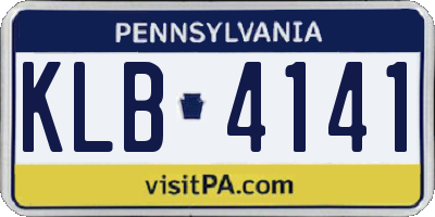 PA license plate KLB4141