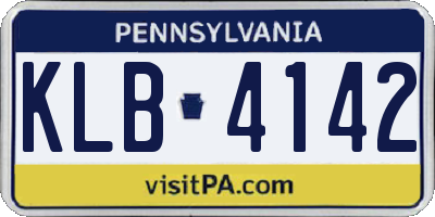 PA license plate KLB4142