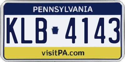 PA license plate KLB4143